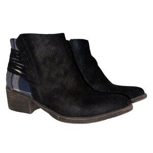 Volatile Womens Almond Toe Ankle Boots & Booties, Black & Blue, Size 8